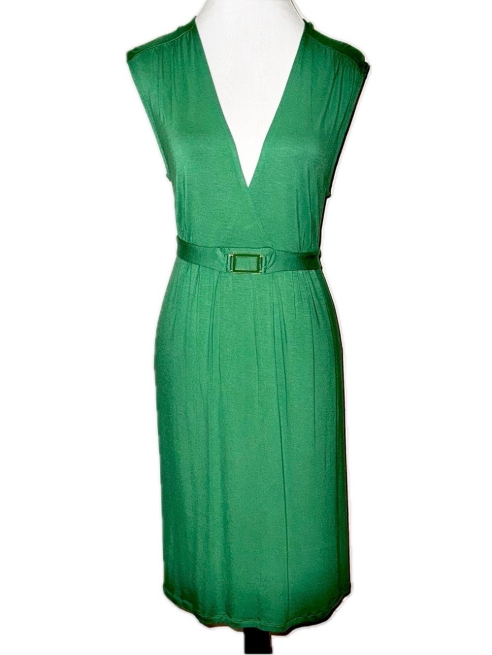 Banana Republic Green Sleeveless Crossover Surplice V-Neck Dress, Sz XL